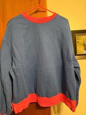 Royal Blue Crewneck Sweatshirt with hot pink trim